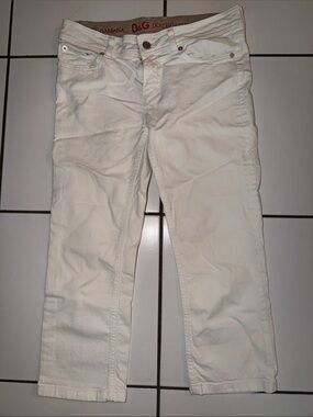 Dolce & Gabbana White Straight Leg capris
